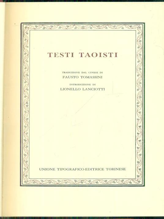 Testi taoisti - copertina