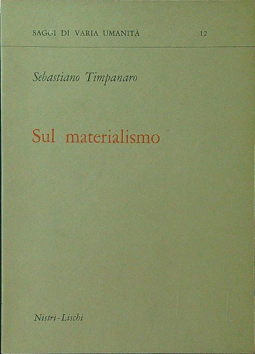 Sul materialismo - Sebastiano Timpanaro - copertina