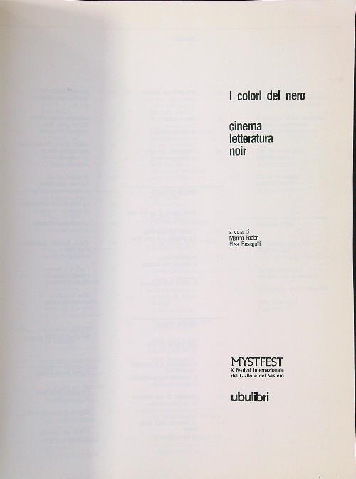 I  colori del nero - copertina