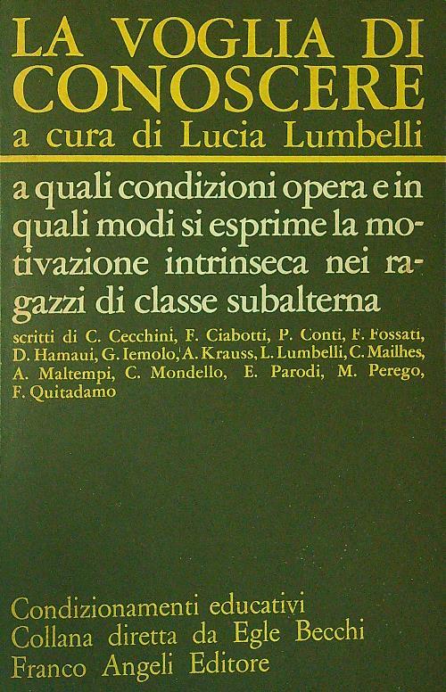 La  voglia di conoscere - Lucia Lumbelli - copertina