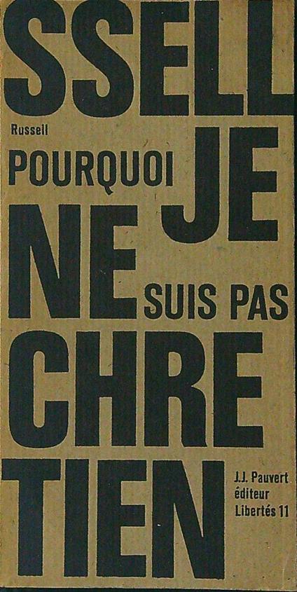 Porquoi je ne suis pas chretien - Bertrand Russell - copertina