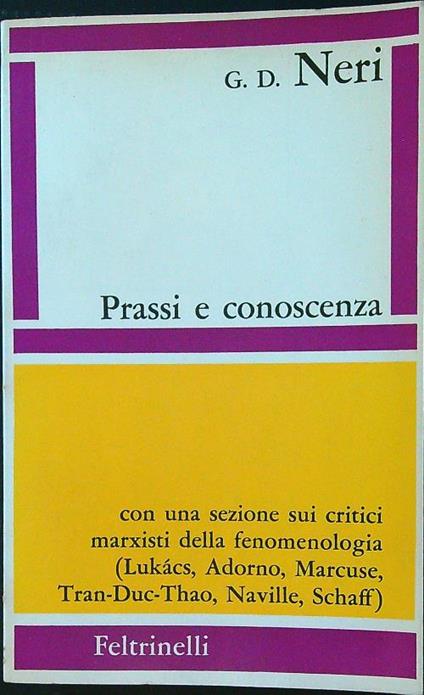 Prassi e conoscenza - G. D. Neri - copertina