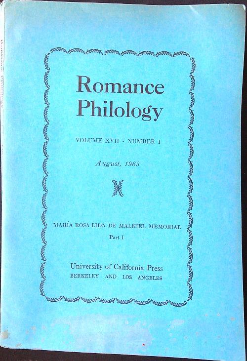 Romance Philology vol. XVII n. 1/August 1963