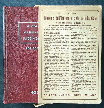 Manuale dell'ingegnere 80° edizione - Giuseppe Colombo - copertina