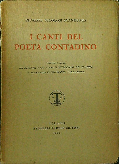 I  canti del poeta contadino - Giuseppe Nicolosi Scandurra - copertina