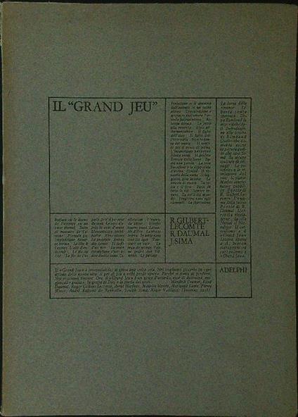 Il Grand Jeù - Lecomte - copertina