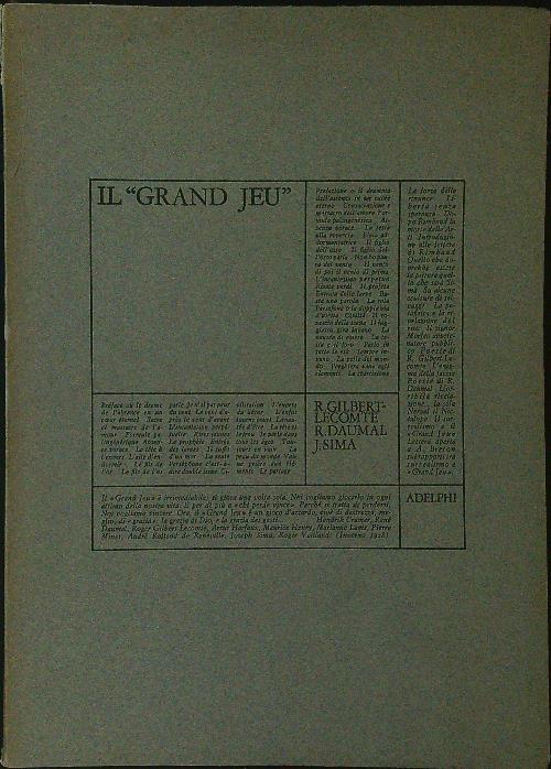 Il Grand Jeù - Lecomte - copertina