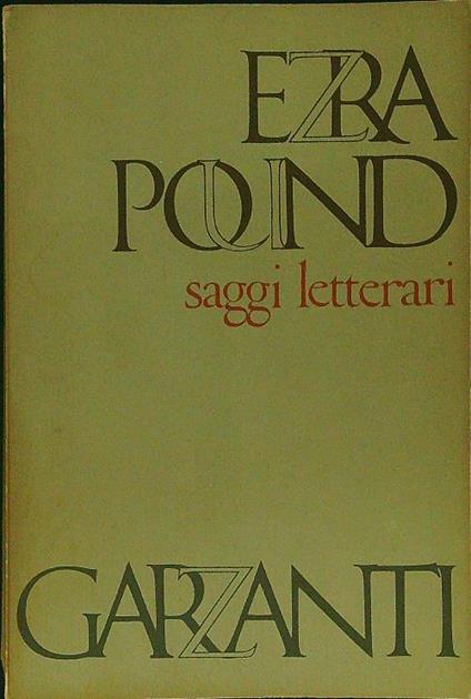 Saggi letterari - Ezra Pound - copertina
