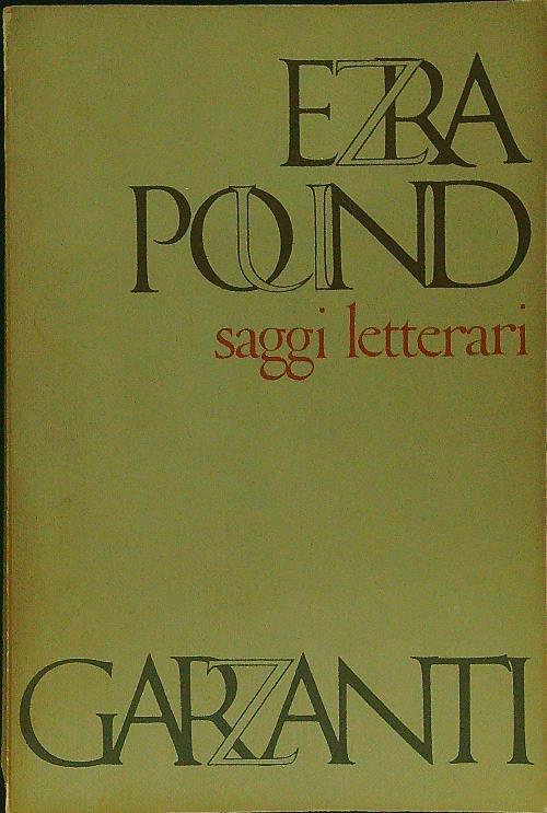 Saggi letterari - Ezra Pound - copertina