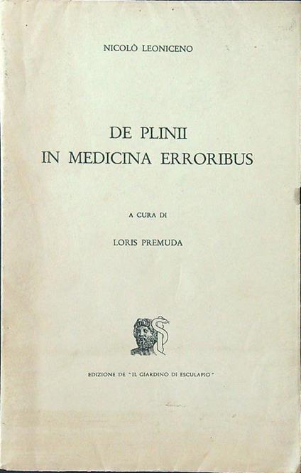 De Plinii in medicina erroribus - Nicolo' Leoniceno - copertina