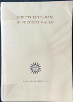 Scritti letterari di Niccolò Gallo