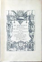 Degli automati ovvero macchine semoventi