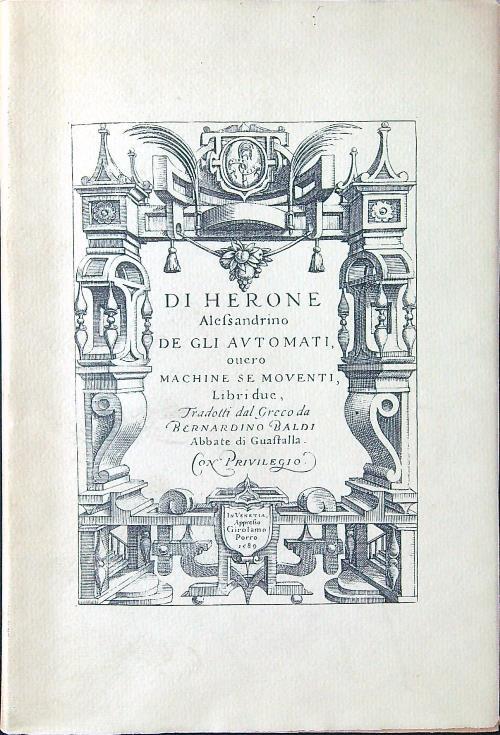 Degli automati ovvero macchine semoventi