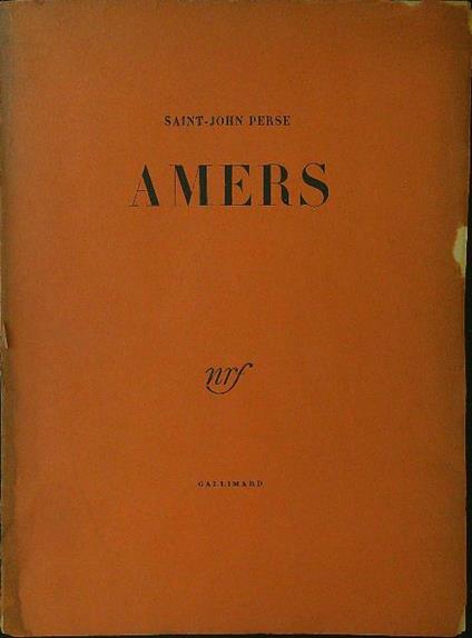 Amers - Saint-John Perse - copertina