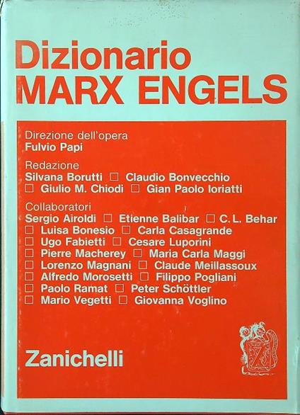 Dizionario Marx Engels - Fulvio Papi - copertina