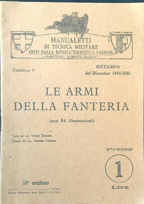 Le armi della fanteria - Taranto - copertina