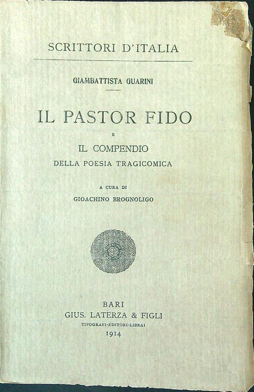 Il pastor Fido e il compendio della poesia tragicomica - Giambattista Guarini - copertina