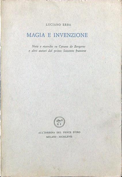Magia e invenzione - Luciano Erba - copertina