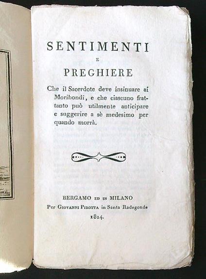 Sentimenti e preghiere che il sacerdote deve insinuare ai moribondi - copertina