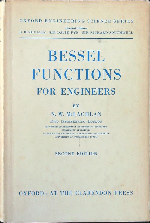 Bessel functions for engineers - N. W. McLachlan - copertina