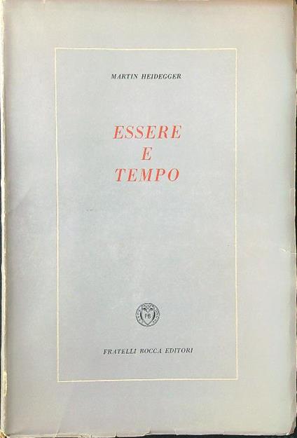 Essere e tempo - Martin Heidegger - copertina