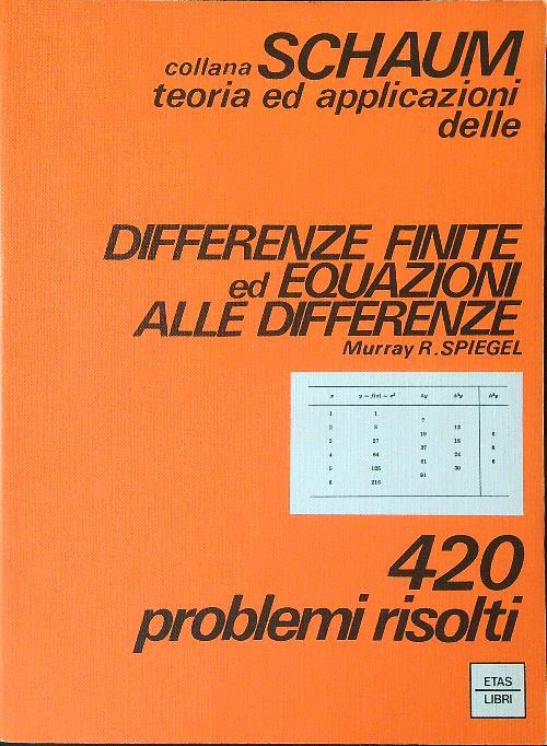 Differenze finite ed equazioni alle differenze - Murray R. Spiegel - copertina