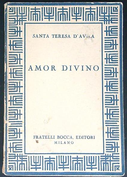 Amor divino - Santa Teresa D'Avila - copertina
