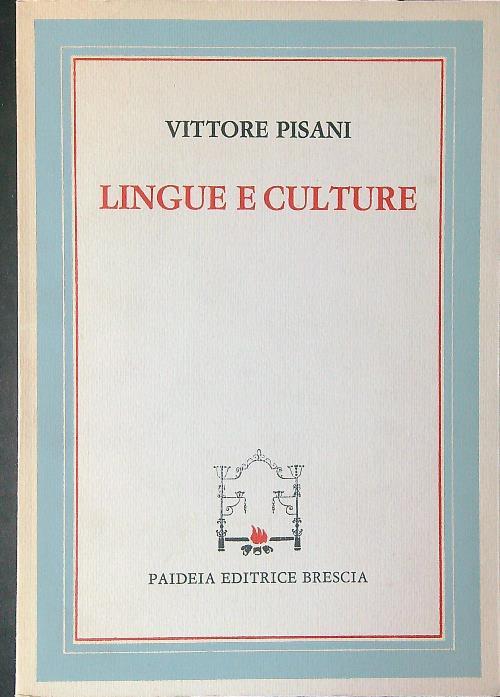 Lingue e culture - Vittore Pisani - copertina