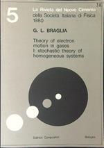 Theory of electron motion in gases I: stochastic theory of homogeneour systems