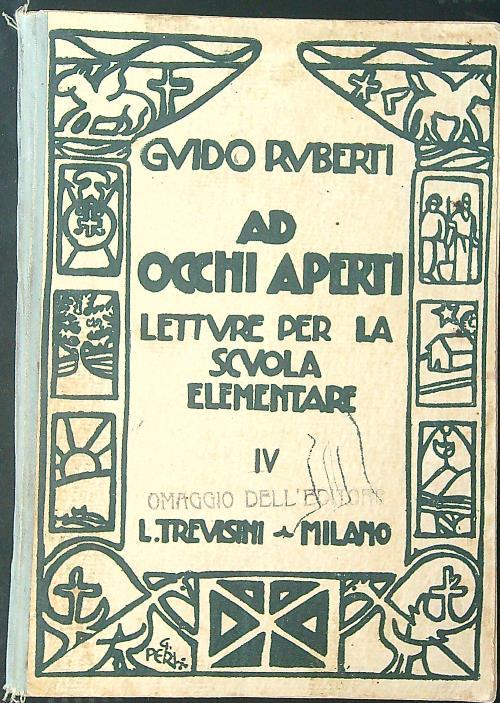 Ad occhi aperti Letture per la scuola elementare IV - Guido Ruberti - copertina