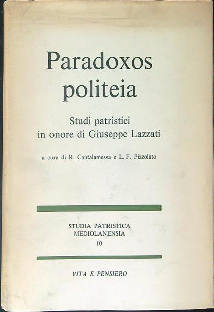 Paradoxos politeia - R. Cantalamessa - copertina