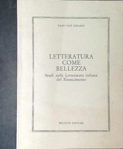 Letteratura come bellezza - Enzo Noè Girardi - copertina