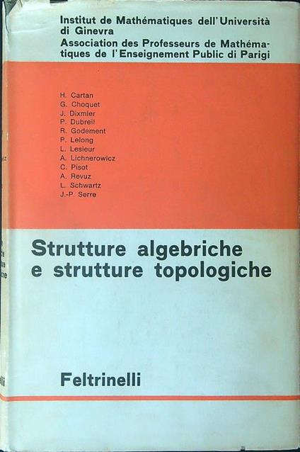 Strutture algebriche e strutture topologiche - copertina