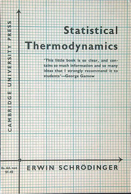 Statistical thermodynamics - Erwing Schrodinger - copertina