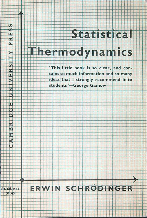 Statistical thermodynamics - Erwing Schrodinger - copertina