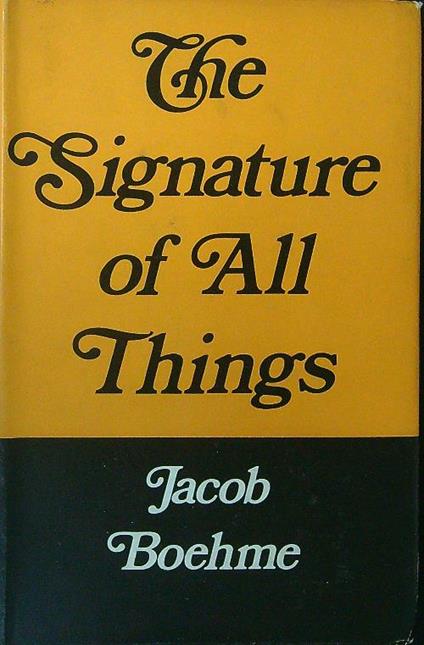The  signature of all thing - Jacob Boehme - copertina