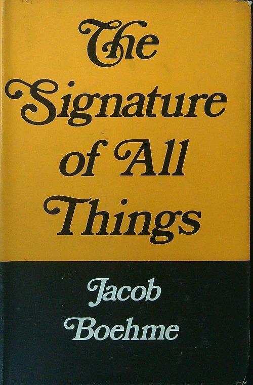 The  signature of all thing - Jacob Boehme - copertina
