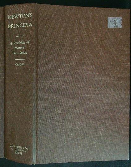 Newton's principia - Florian Cajori - copertina
