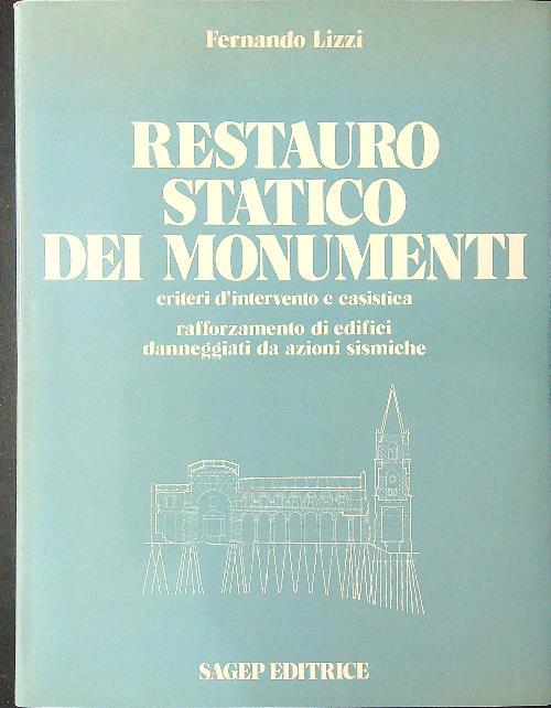 Restauro statico dei monumenti - Fernando Lizzi - copertina