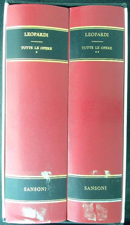 Tutte le opere 2 vv - Leopardi - copertina