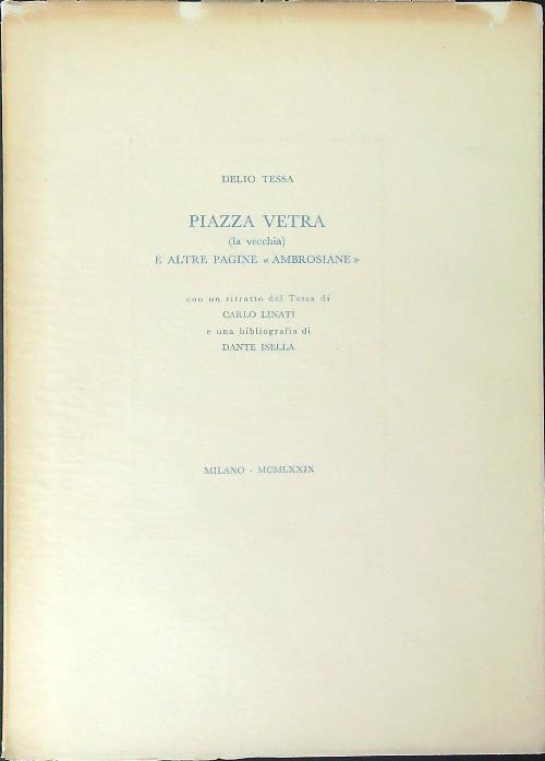 Piazza Vetra - Delio Tessa - copertina