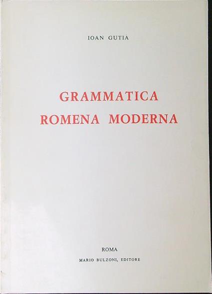 Grammatica romena moderna - Ioan Gutia - copertina