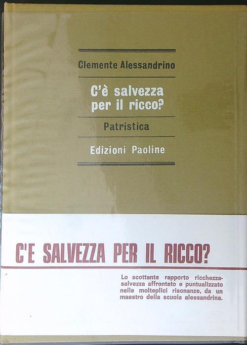 C'è salvezza per il ricco? - Clemente Alessandrino - copertina