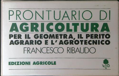 Prontuario di agricoltura - Francesco Ribaudo - copertina