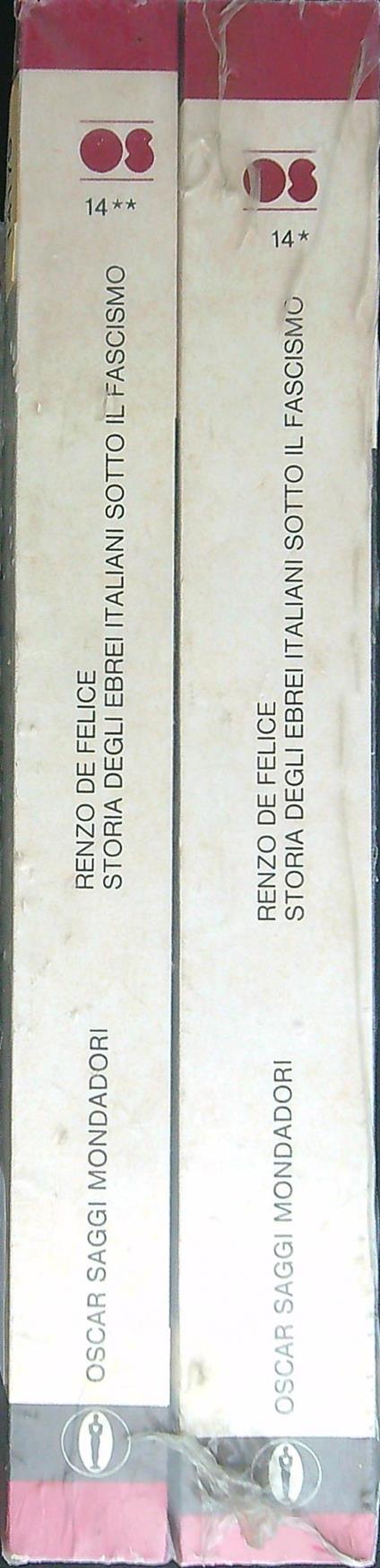 Storia degli ebrei italiani sotto il fascismo 2 vv - Renzo De Felice - copertina