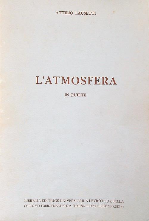 L' atmosfera in quiete - Attilio Lausetti - copertina
