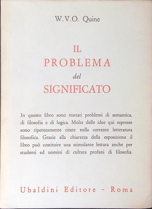Il  problema del significato - W. V. O. Quine - copertina