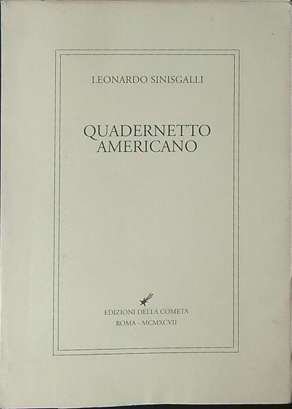 Quadernetto Americano - Leonardo Sinisgalli - copertina