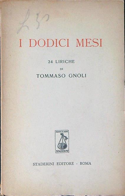 I  dodici mesi - Tommaso Gnoli - copertina