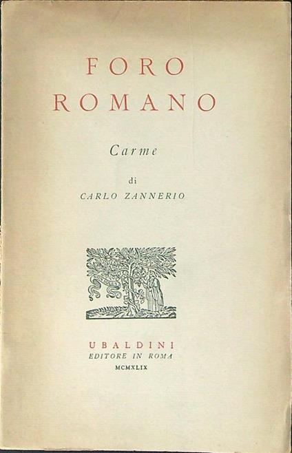 Foro romano - Carlo Zannerio - copertina